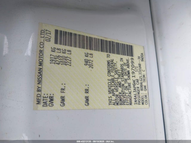 1N4AL3AP6HC197099 Nissan Altima