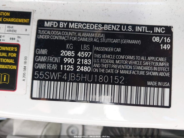 55SWF4JB5HU180152 Mercedes-Benz m274