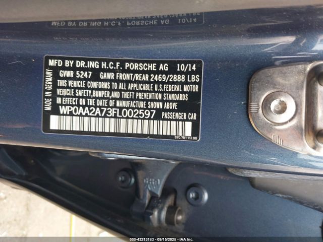 2015 PORSCHE PANAMERA WP0AA2A73FL002597 Photo 8