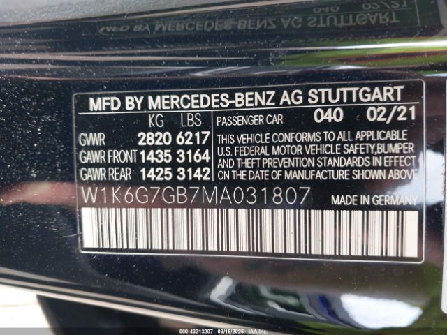 2021 MERCEDES-BENZ S 580 W1K6G7GB7MA031807 Photo 8