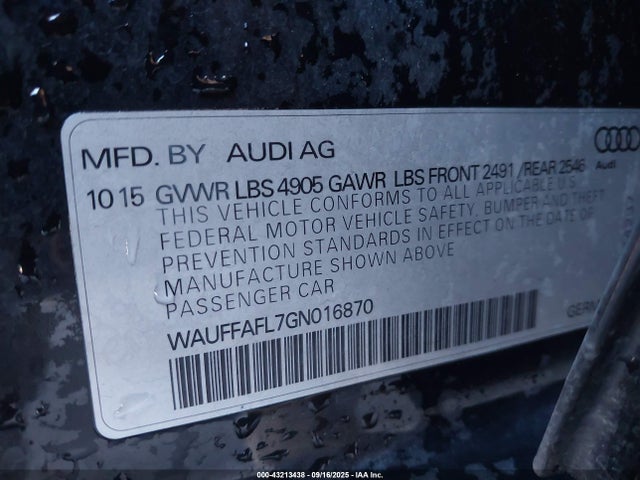 2016 AUDI A4 WAUFFAFL7GN016870 Photo 8