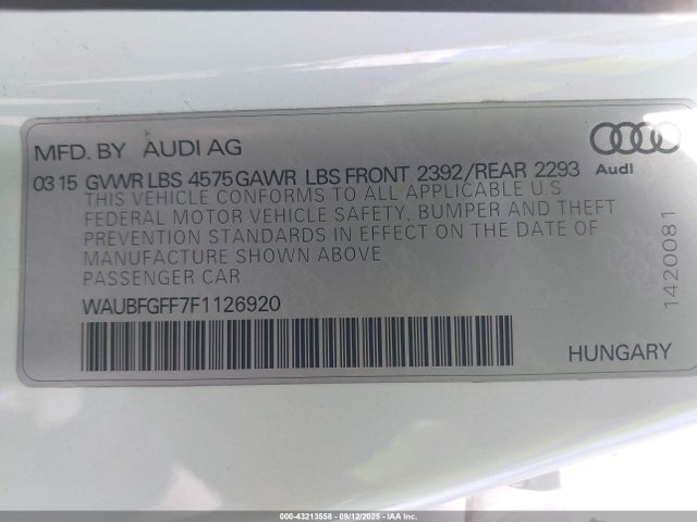 2015 AUDI A3 WAUBFGFF7F1126920 Photo 8