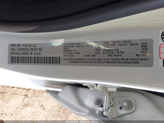 2025 RAM 1500 1C6SRECG1SN707156 Photo 8