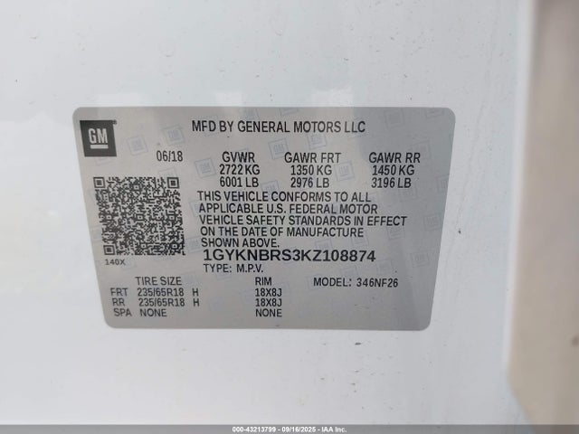 2019 CADILLAC XT5 1GYKNBRS3KZ108874 Photo 8