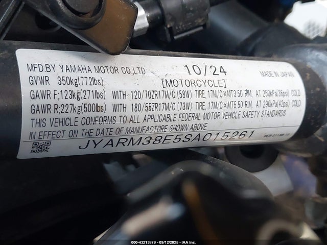 2025 YAMAHA YZFR7 JYARM38E5SA015261 Photo 9