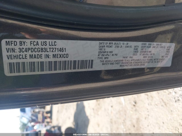 Dodge Journey 2020 3C4PDCGB3LT271461 Image 9