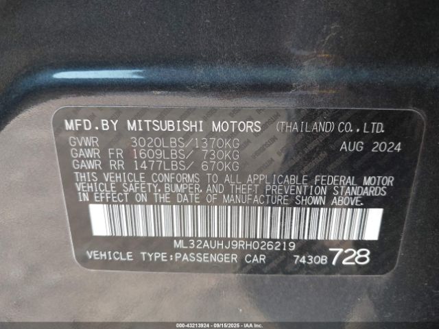 2024 MITSUBISHI MIRAGE ML32AUHJ9RH026219 Photo 8