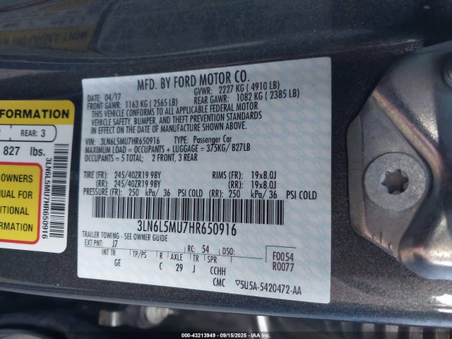 3LN6L5MU7HR650916 Lincoln 2.0l 4v atk
