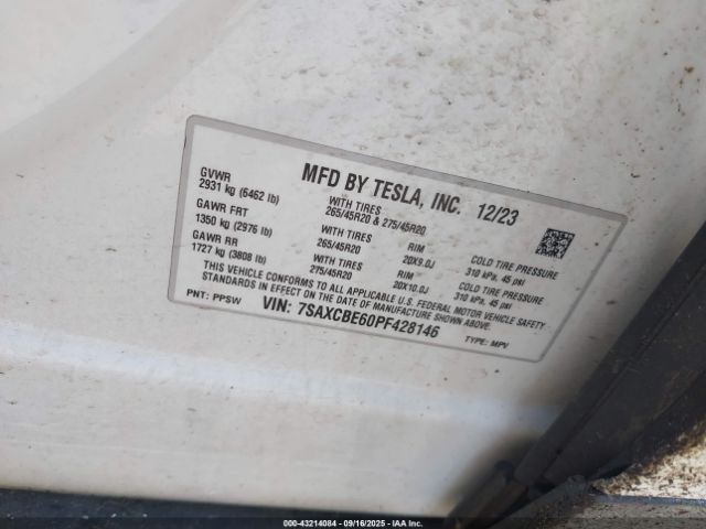 2023 TESLA MODEL X 7SAXCBE60PF428146 Photo 8
