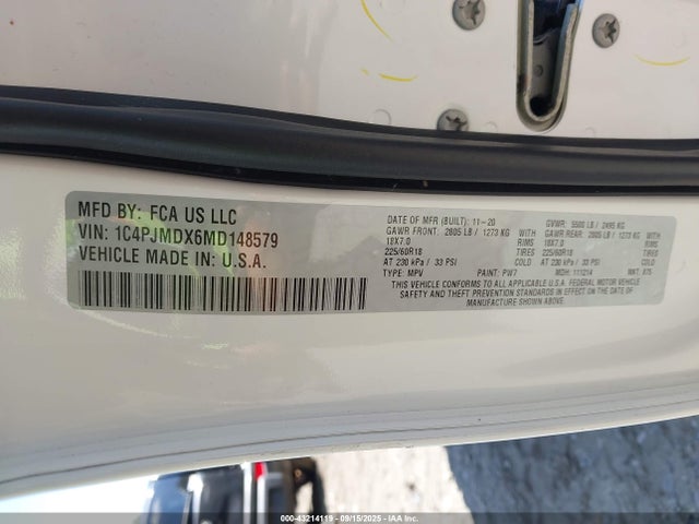 2021 JEEP CHEROKEE 1C4PJMDX6MD148579 Photo 8