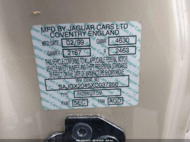 1999 JAGUAR XK8 SAJGX2045XC037256 Photo 8