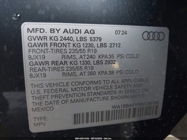 2024 AUDI Q5 WA1BBAFY5R2135198 Photo 8