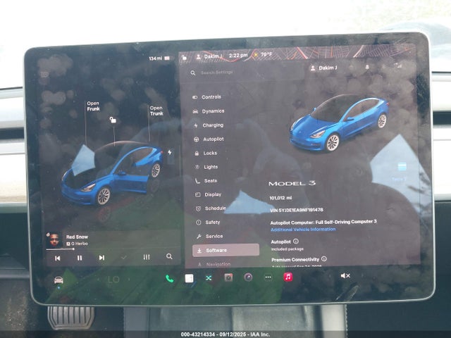 2022 TESLA MODEL 3 5YJ3E1EA9NF191478 Photo 6