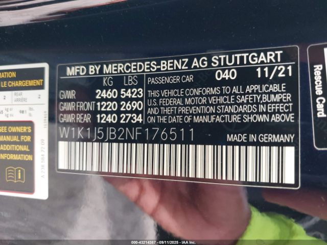 2022 MERCEDES-BENZ E 450 W1K1J5JB2NF176511 Photo 8