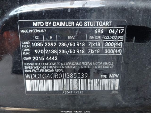 2018 MERCEDES-BENZ GLA 250 WDCTG4GB0JJ385539 Photo 8