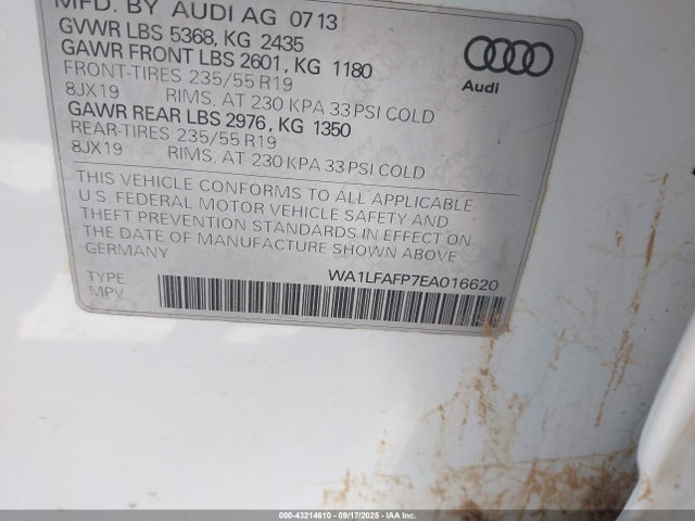 2014 AUDI Q5 WA1LFAFP7EA016620 Photo 8