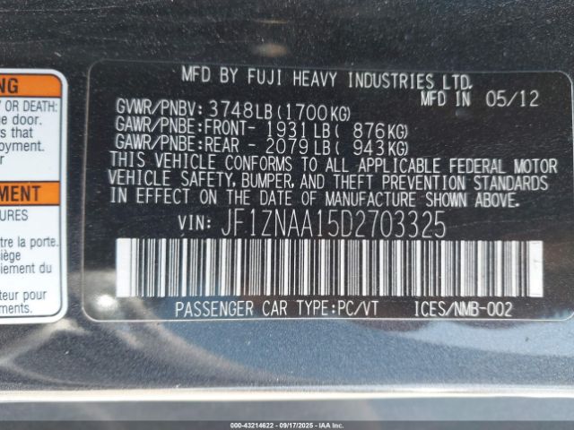 2013 SCION FR-S JF1ZNAA15D2703325 Photo 8