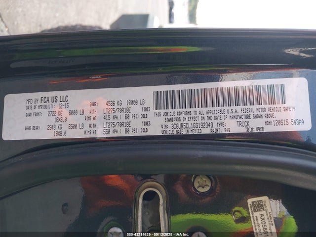 RAM 2016 2016 3C6UR5CL1GG192343 Image 9