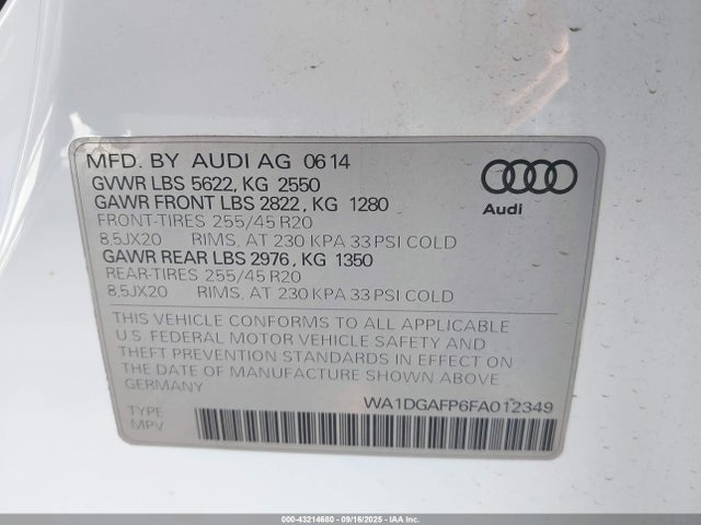 2015 AUDI Q5 WA1DGAFP6FA012349 Photo 8