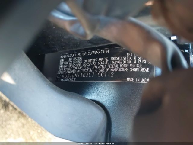 2020 SUZUKI GSX-R1000 JS1DM11B3L7100112 Photo 9