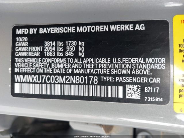 2021 MINI HARDTOP WMWXU7C03M2N80178 Photo 8