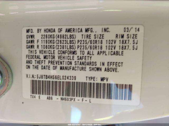 2014 ACURA RDX 5J8TB4H56EL024339 Photo 8