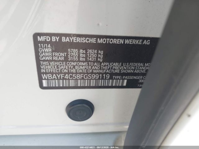 2015 BMW 740LI WBAYF4C58FGS99119 Photo 8