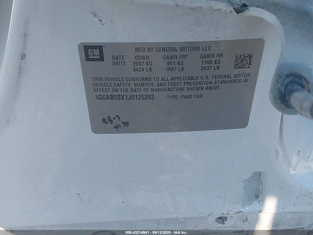 2018 CADILLAC ATS 1G6AB5SX1J0125292 Photo 8