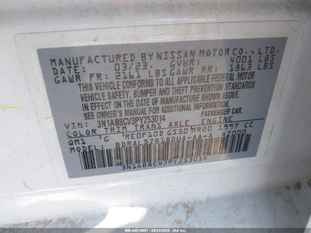Nissan 2023 2023 3N1AB8CV3PY253014 Image 9
