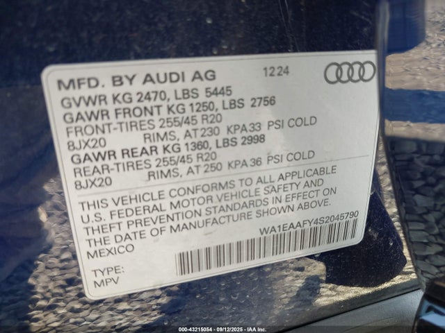2025 AUDI Q5 WA1EAAFY4S2045790 Photo 8