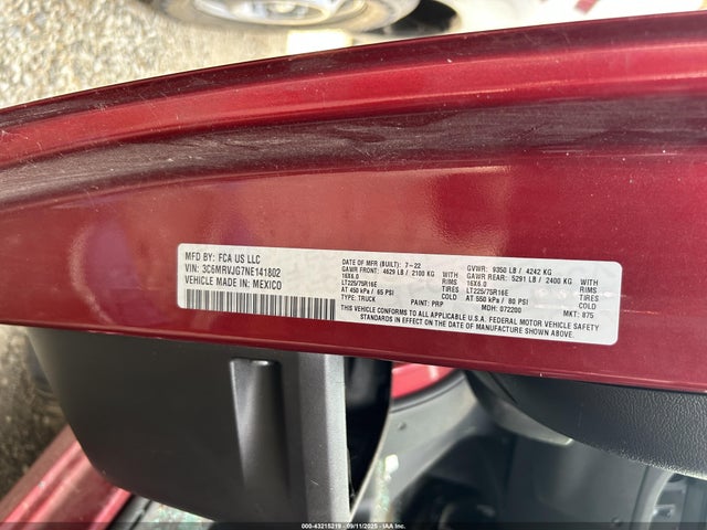 RAM Promaster 3500 2022 3C6MRVJG7NE141802 Image 9