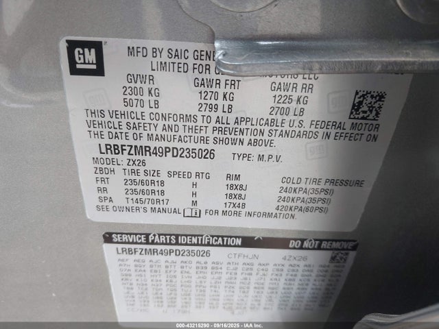 LRBFZMR49PD235026 Buick lsy