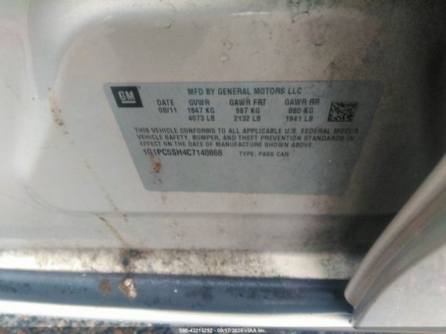 2012 CHEVROLET CRUZE 1G1PC5SH4C7140868 Photo 8