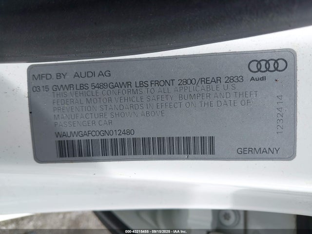2016 AUDI A7 WAUWGAFC0GN012480 Photo 8