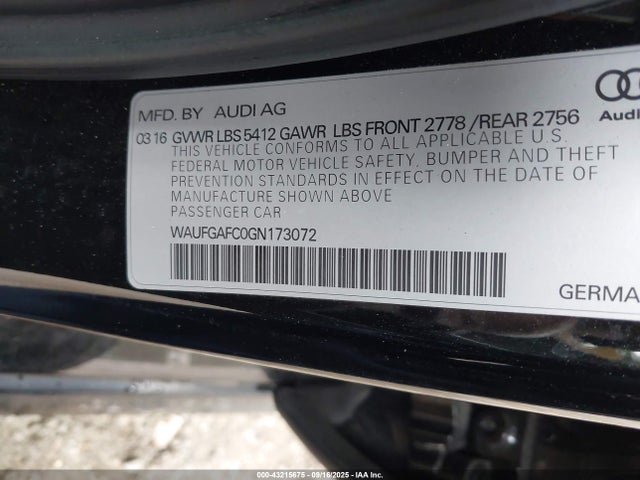 2016 AUDI A6 WAUFGAFC0GN173072 Photo 8