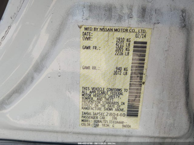 1N4AL3AP5EC280440 Nissan 2014