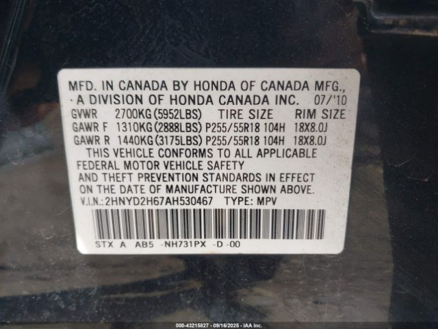 2010 ACURA MDX 2HNYD2H67AH530467 Photo 8