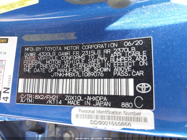 JTNKHMBX7L1089076 Toyota 3zr-fae
