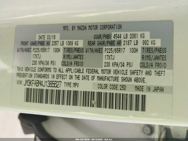 JM3KFABM4J1385627 Mazda py cylinder deactivation