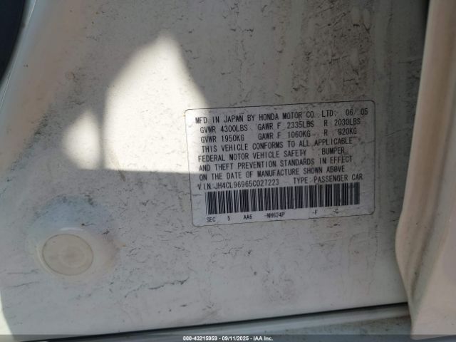 2005 ACURA TSX JH4CL96965C027223 Photo 8