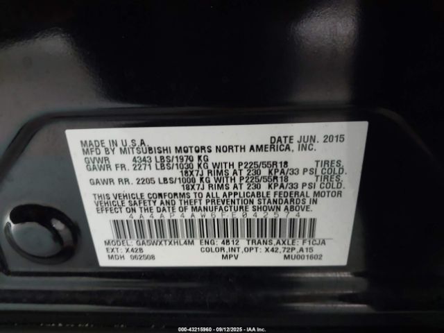 2015 MITSUBISHI OUTLANDER SPORT 4A4AP4AW6FE042574 Photo 8