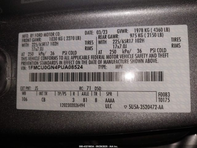 2023 FORD ESCAPE 1FMCU0GN4PUA08524 Photo 8