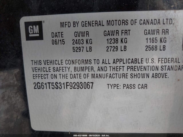 2015 CADILLAC XTS 2G61T5S31F9293067 Photo 8