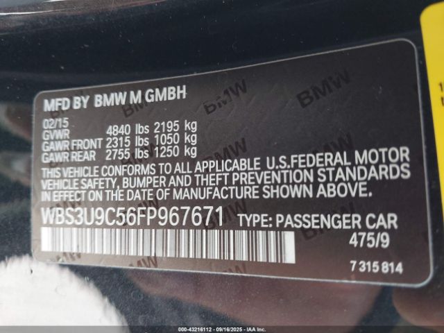 2015 BMW M4 WBS3U9C56FP967671 Photo 8