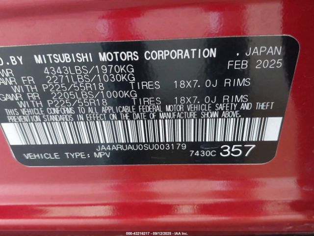 2025 MITSUBISHI OUTLANDER SPORT JA4ARUAU0SU003179 Photo 8