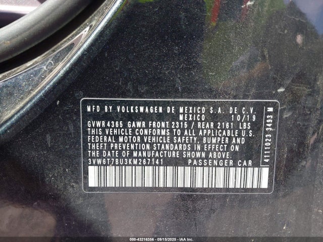 3VW6T7BU3KM267141 Volkswagen 2.0 tsi