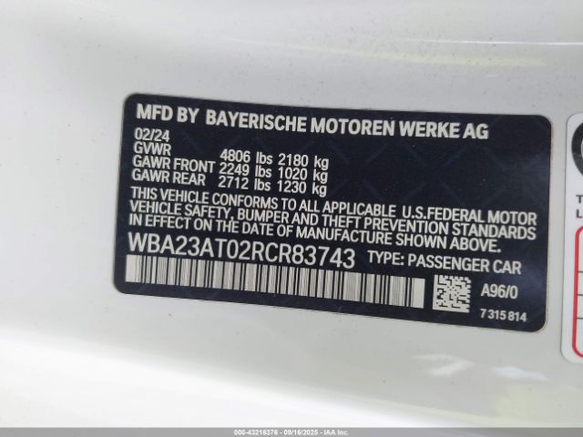 2024 BMW 4 SERIES WBA23AT02RCR83743 Photo 8