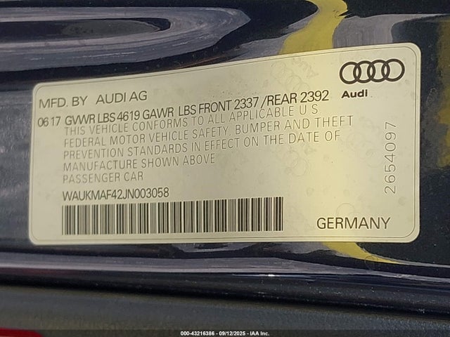 2018 AUDI A4 WAUKMAF42JN003058 Photo 8