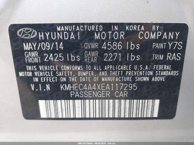 Hyundai 2014 2014 KMHEC4A4XEA117295 Image 9