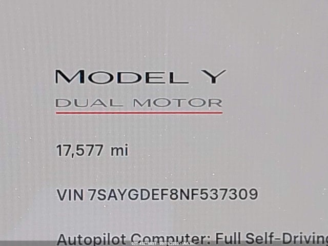 7SAYGDEF8NF537309 Tesla 2022